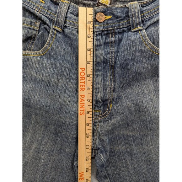 5ive Jungle Jeans Mens 34x30 Relaxed Fit Distressed Denim Straight Leg Pants - Picture 5 of 13